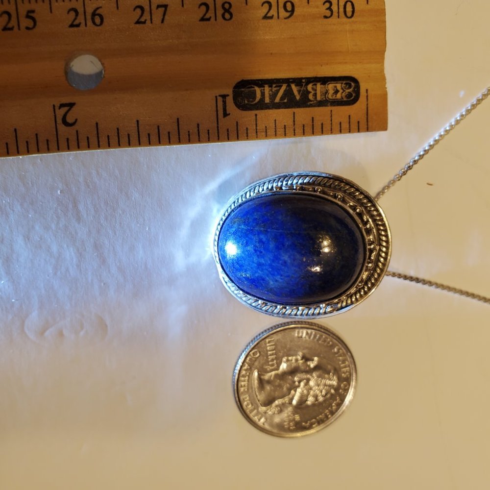 LAPIS  LAZULI  STERLING  SILVER  PENDANT - Picture 6 of 8